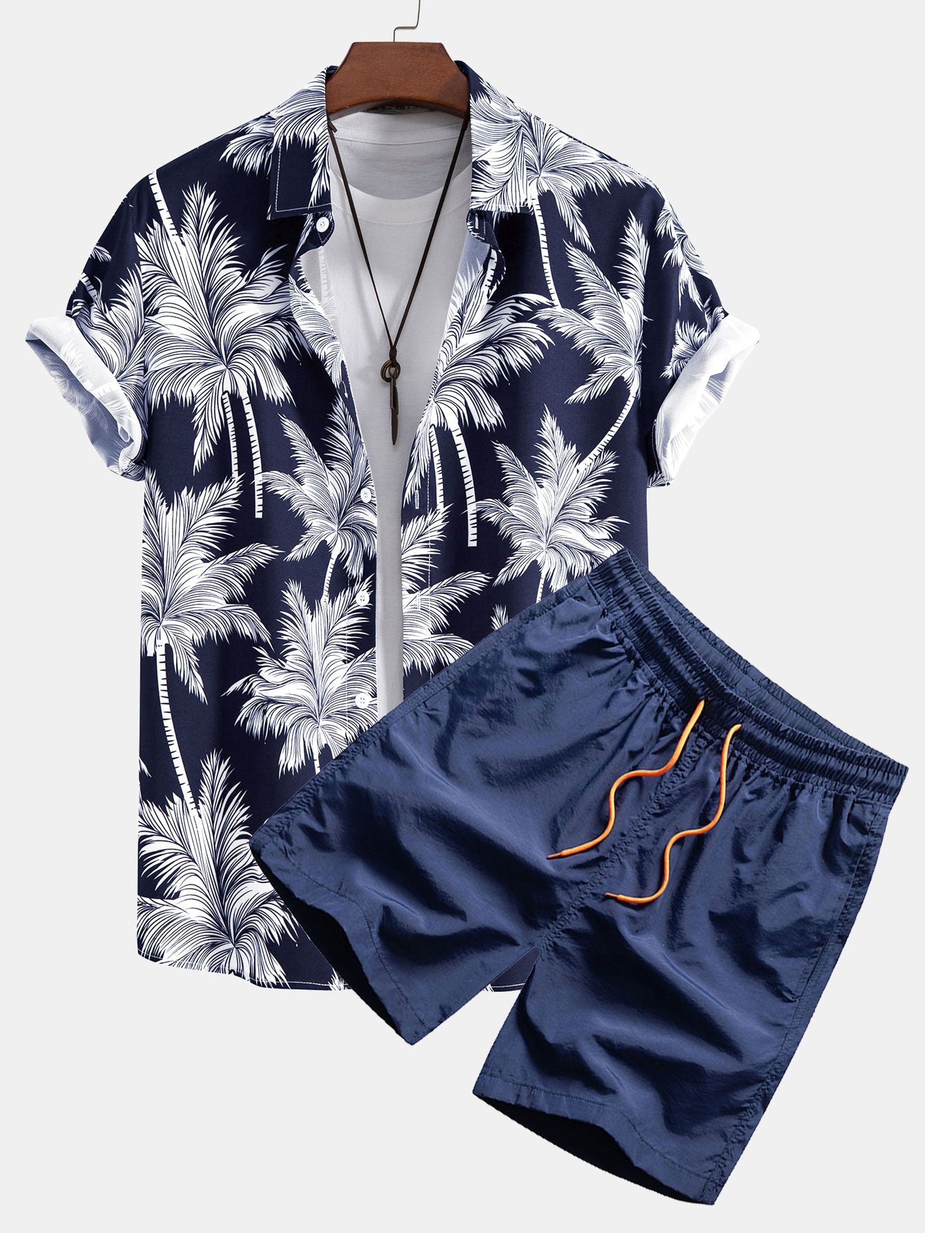 Noé – Chemise Palmier & Short de Bain
