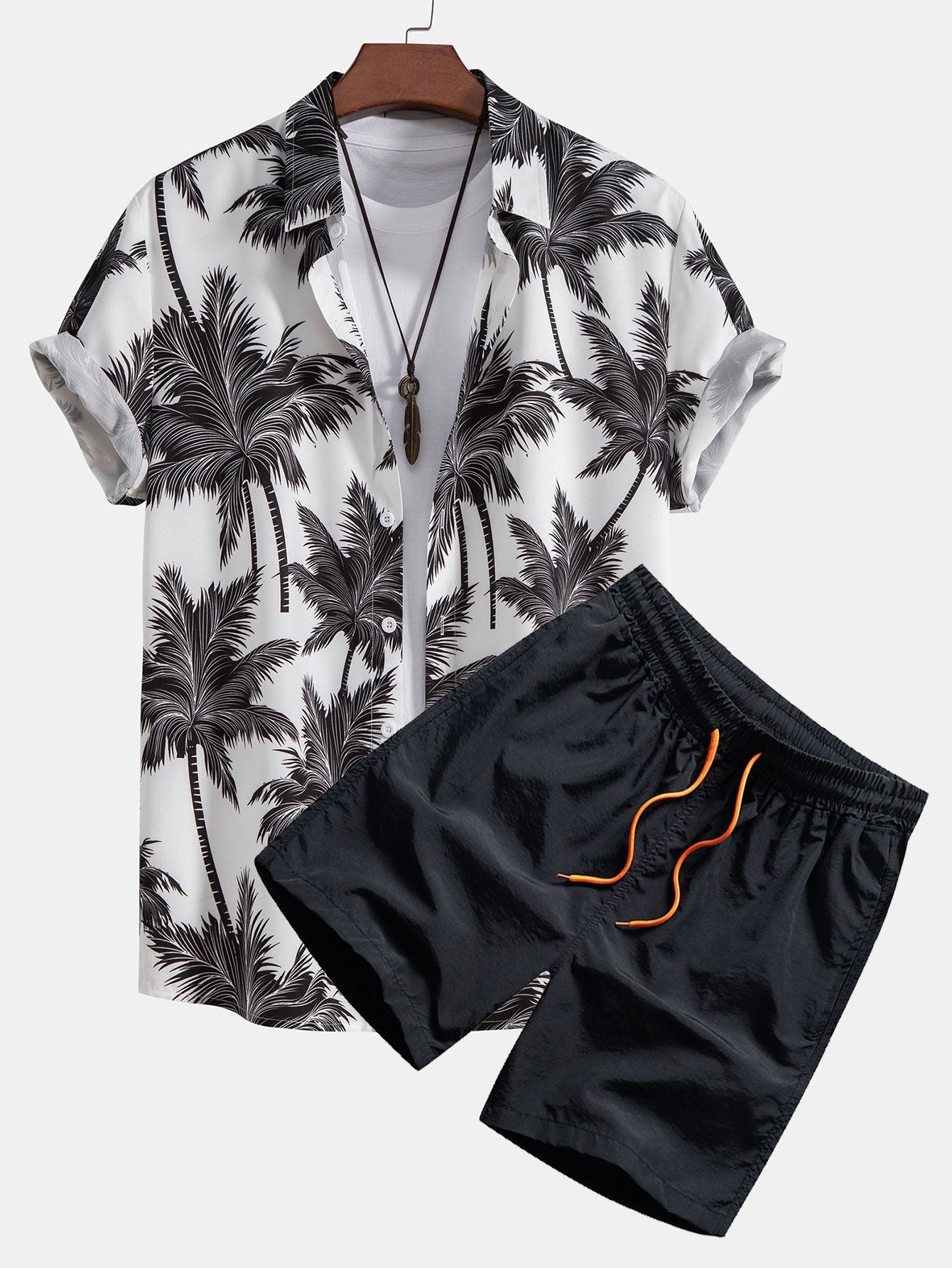 Noé – Chemise Palmier & Short de Bain