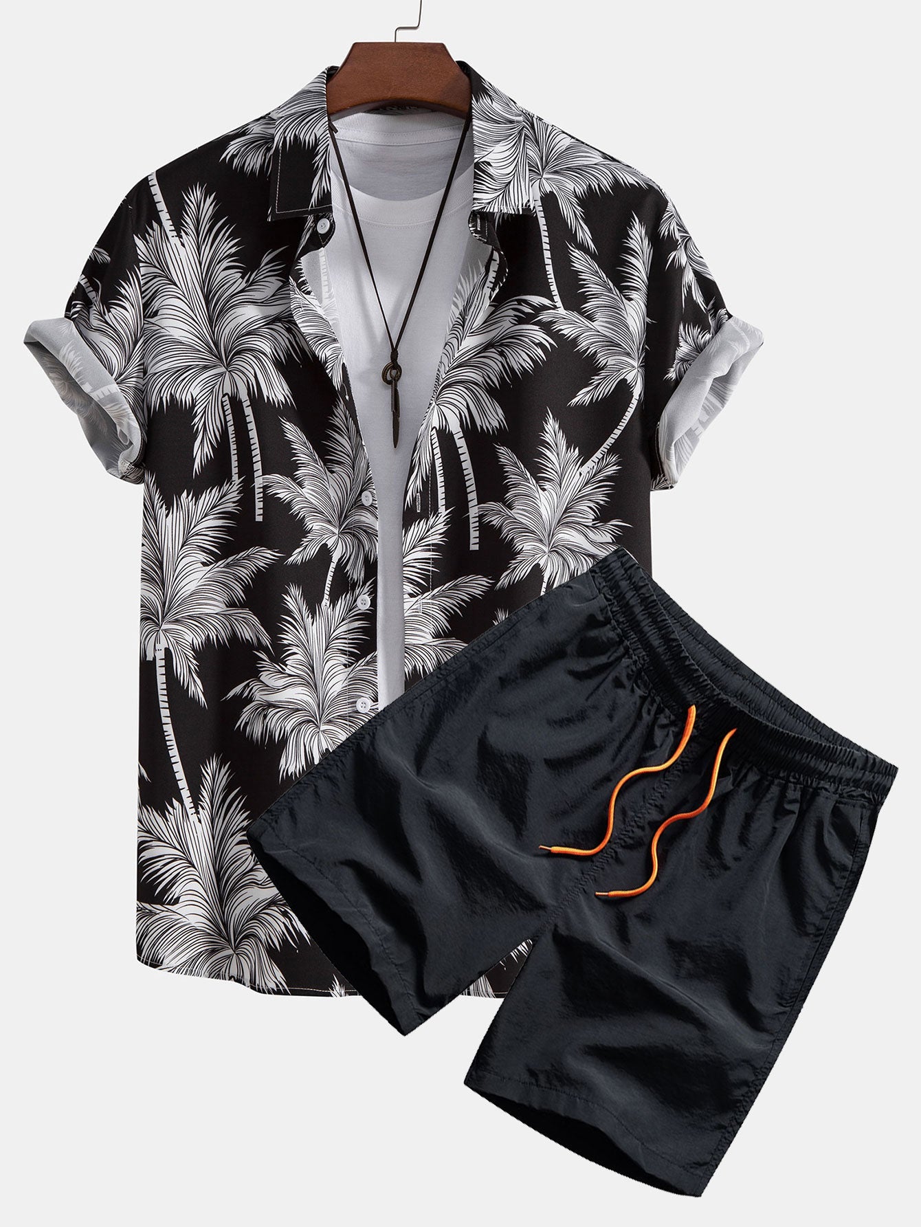 Noé – Chemise Palmier & Short de Bain