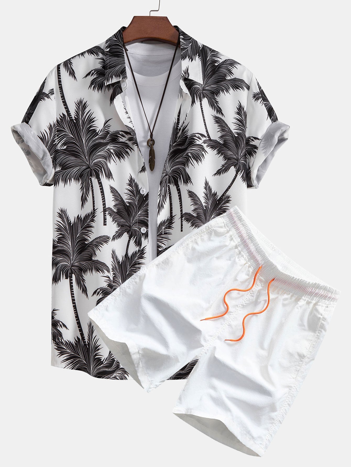 Noé – Chemise Palmier & Short de Bain