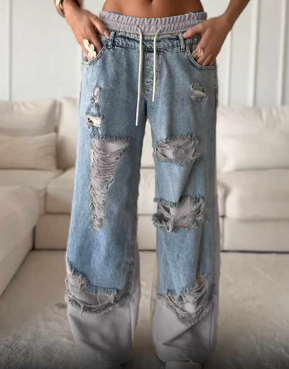 LOLA - Pantalon Patché Audacieux