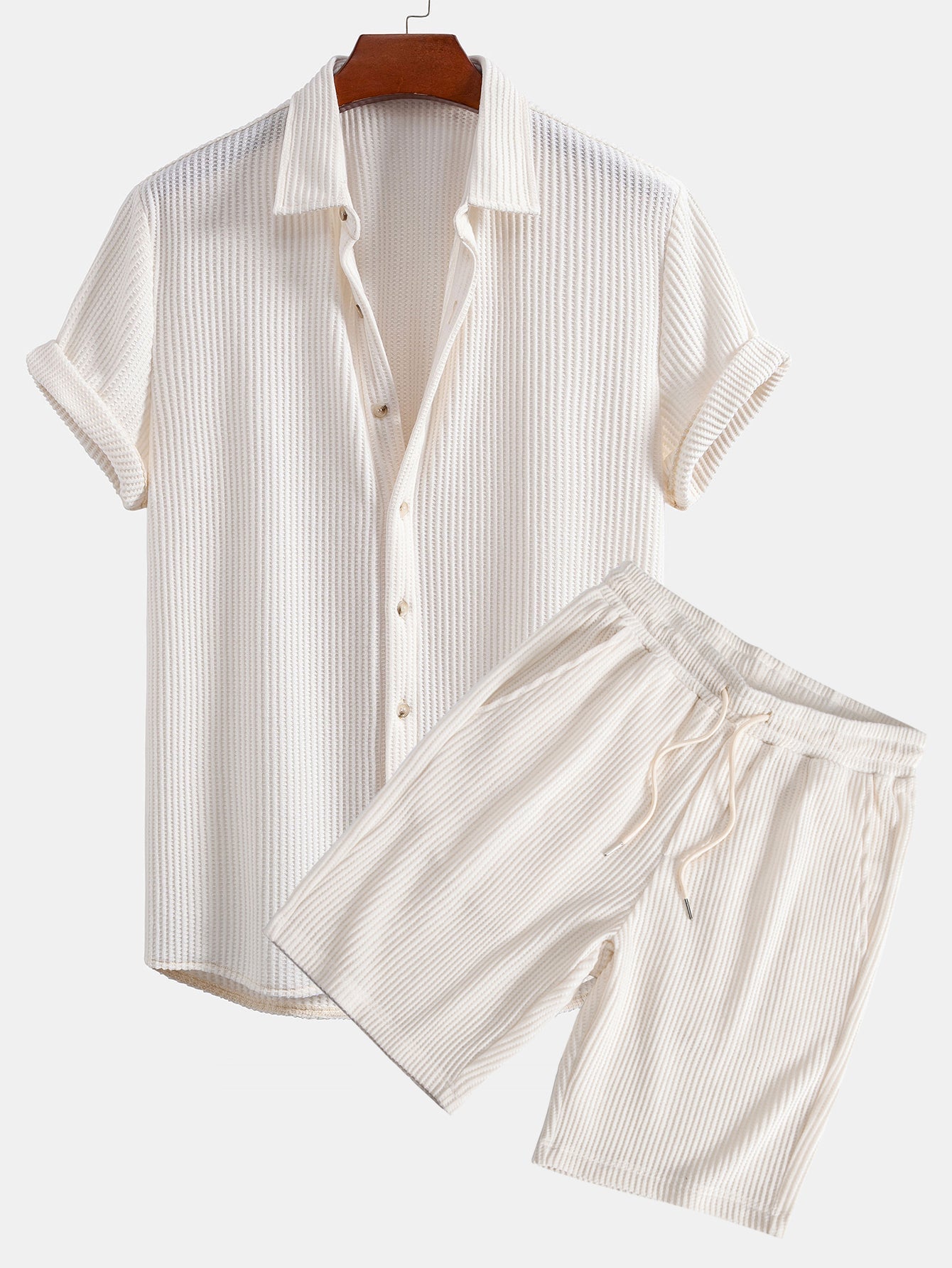 Noa – Chemise Waffle & Short Cordon