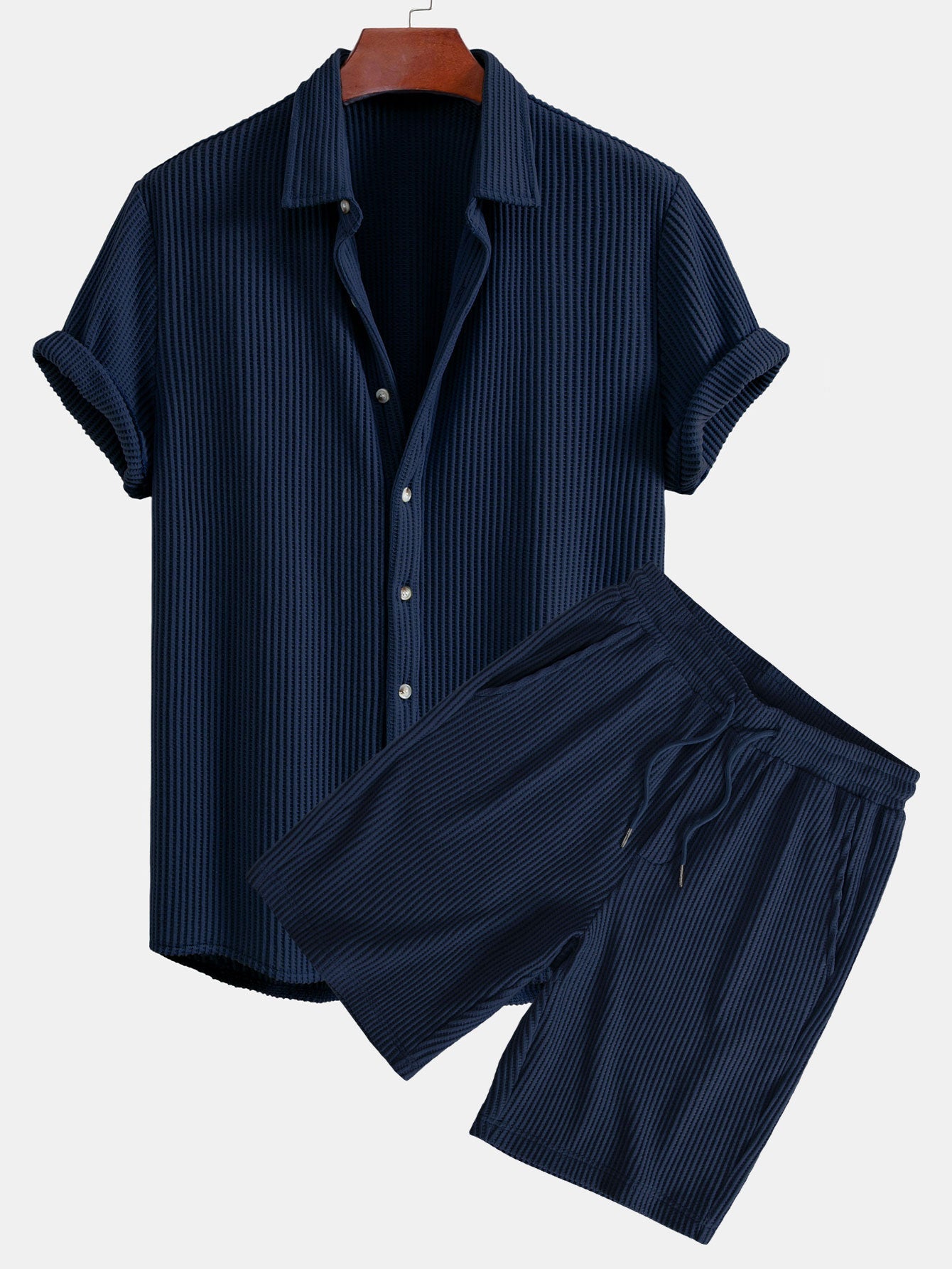Noa – Chemise Waffle & Short Cordon