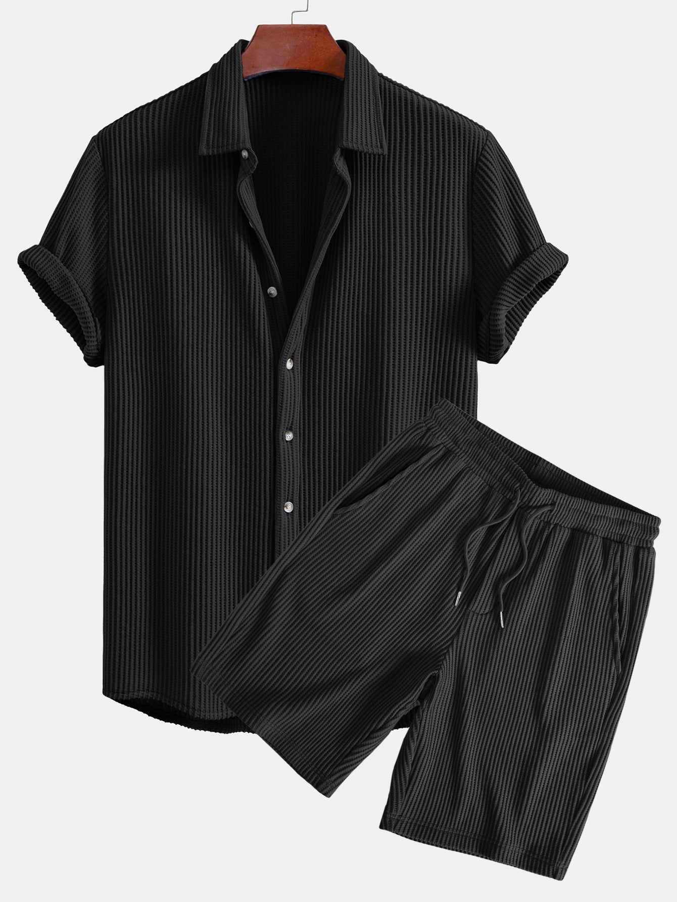 Noa – Chemise Waffle & Short Cordon