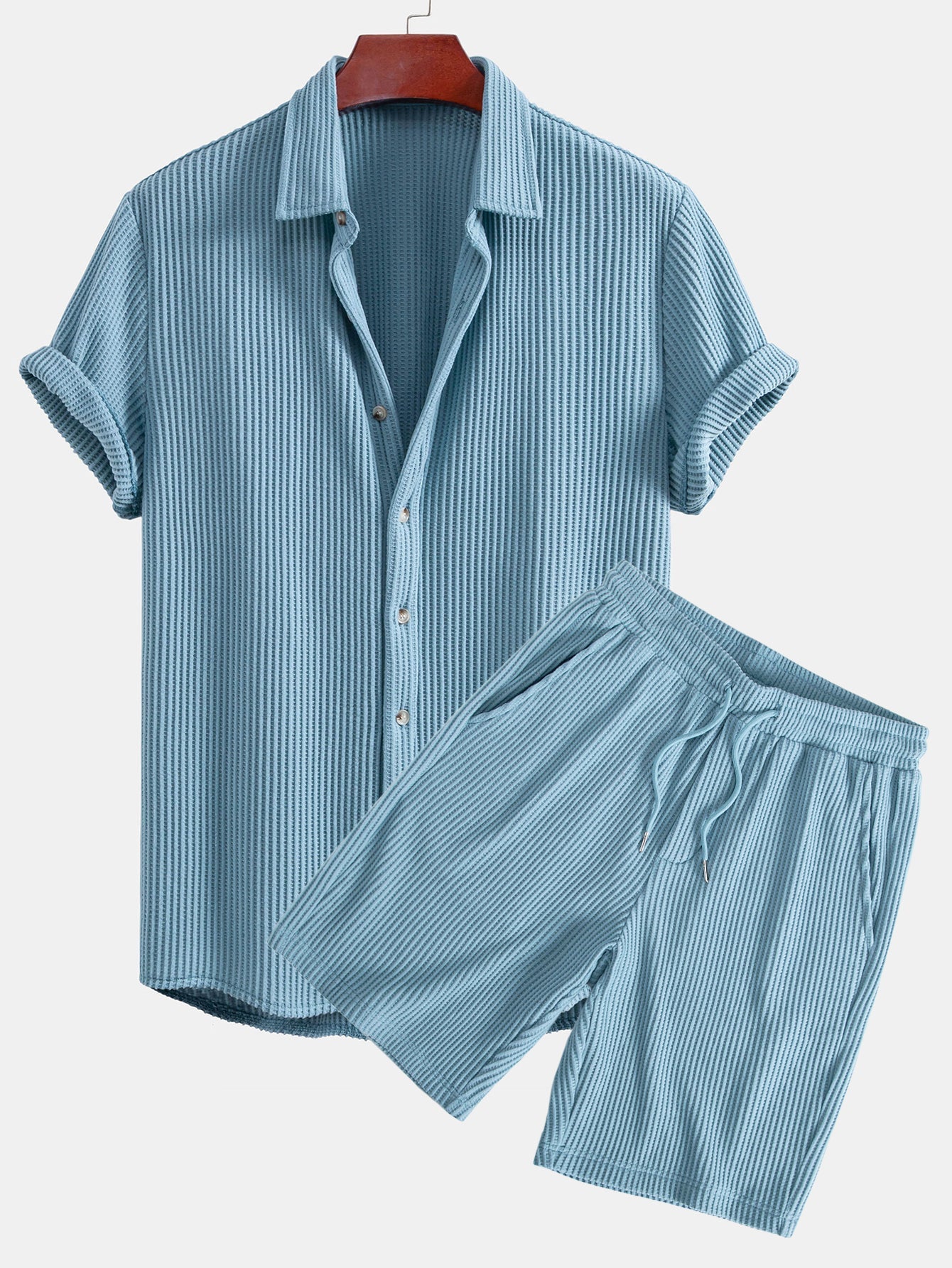 Noa – Chemise Waffle & Short Cordon