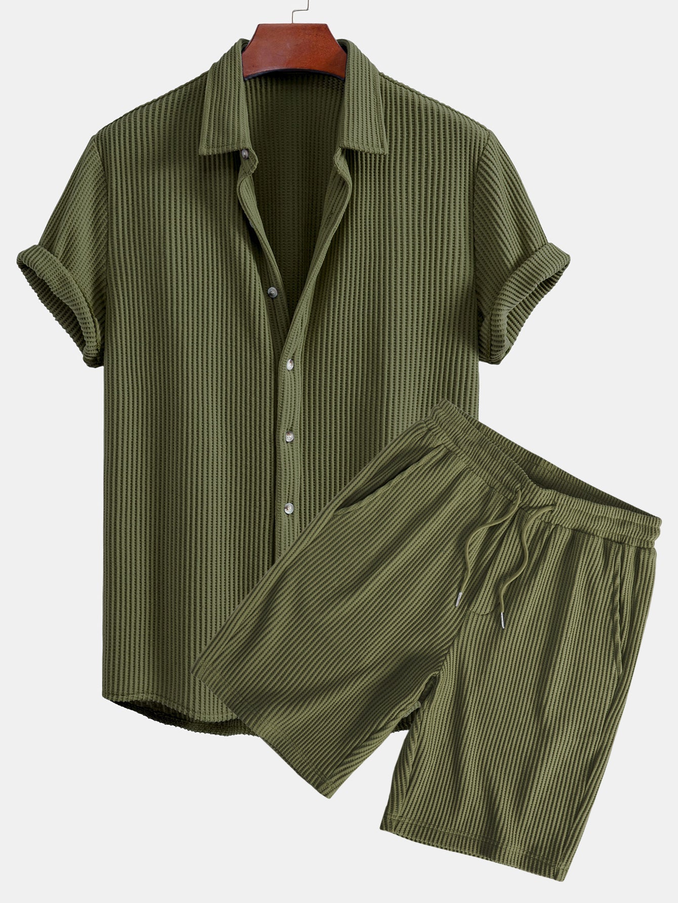 Noa – Chemise Waffle & Short Cordon