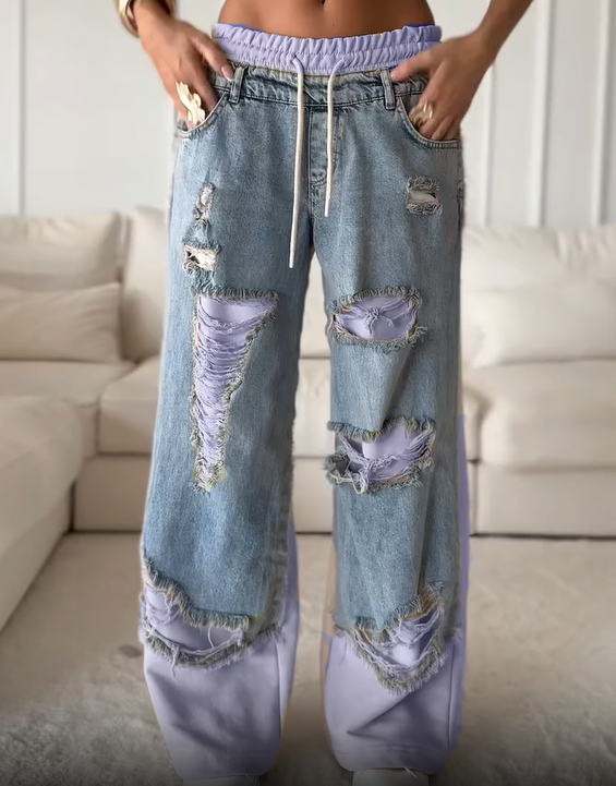 LOLA - Pantalon Patché Audacieux