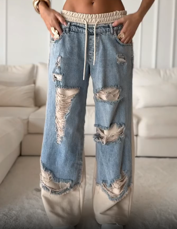 LOLA - Pantalon Patché Audacieux