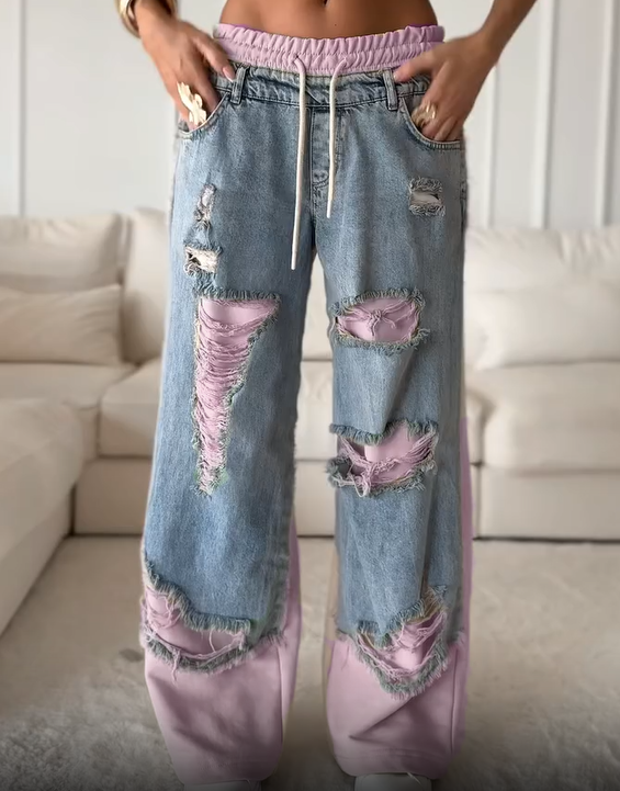 LOLA - Pantalon Patché Audacieux