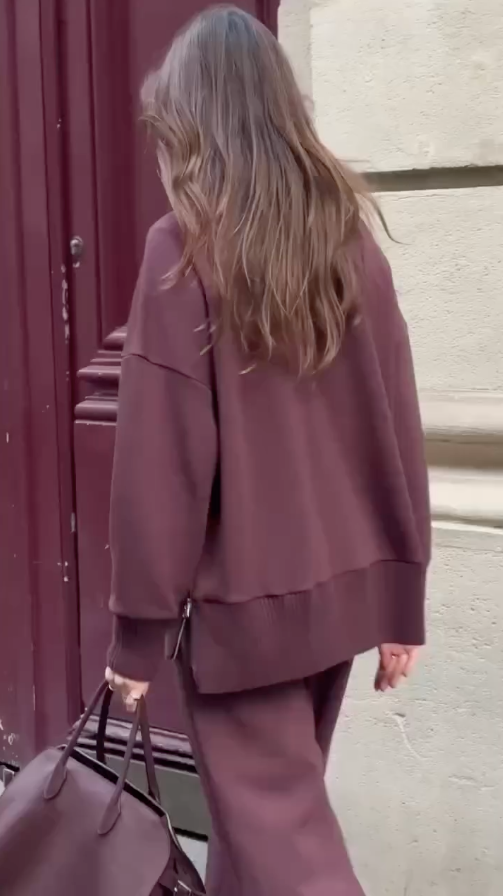 Venice | Ensemble doux avec sweat-shirt et pantalon élastique