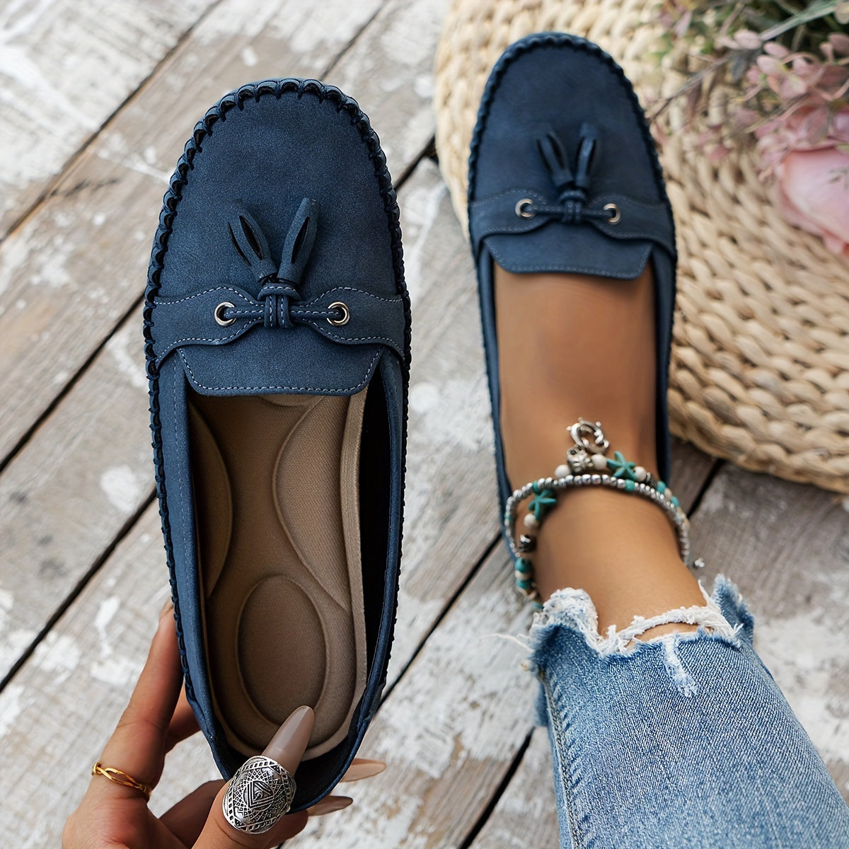 Nadine – Mocassins à pampilles classiques