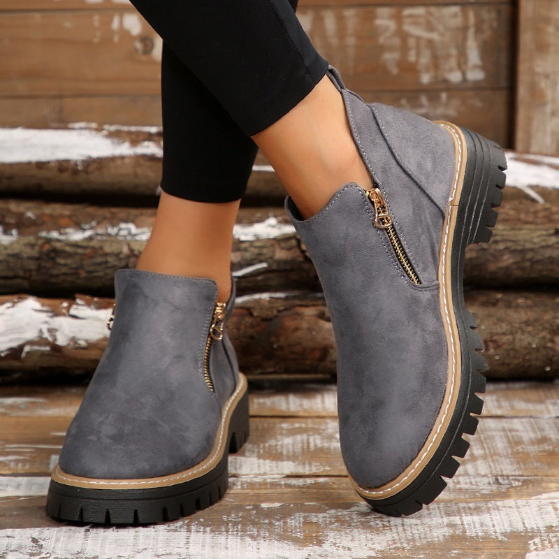 TIARA - Chaussures femme à bout rond zippées
