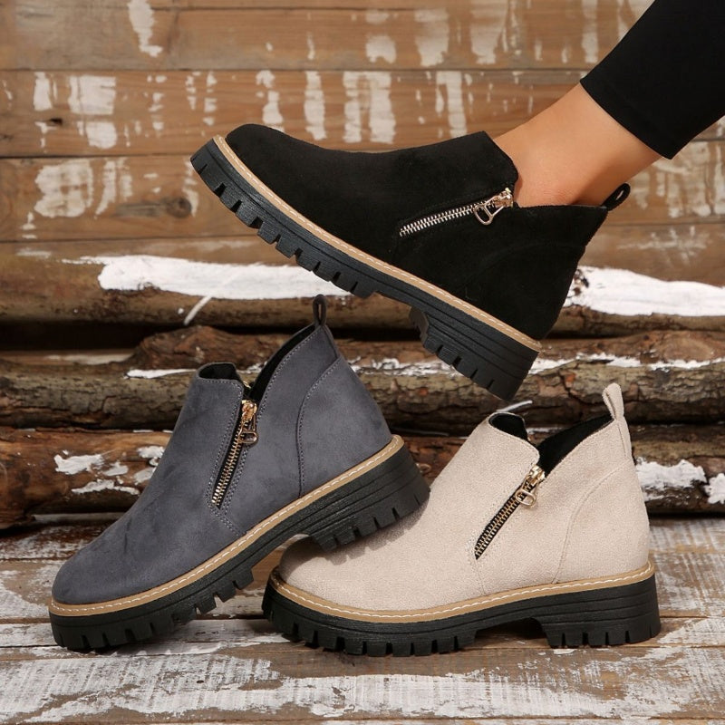 TIARA - Chaussures femme à bout rond zippées