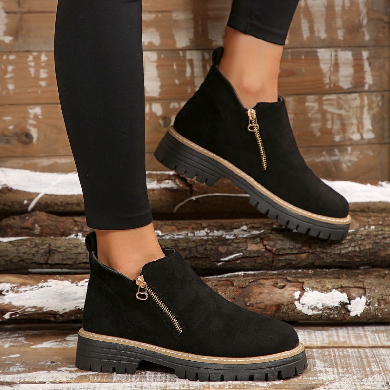TIARA - Chaussures femme à bout rond zippées
