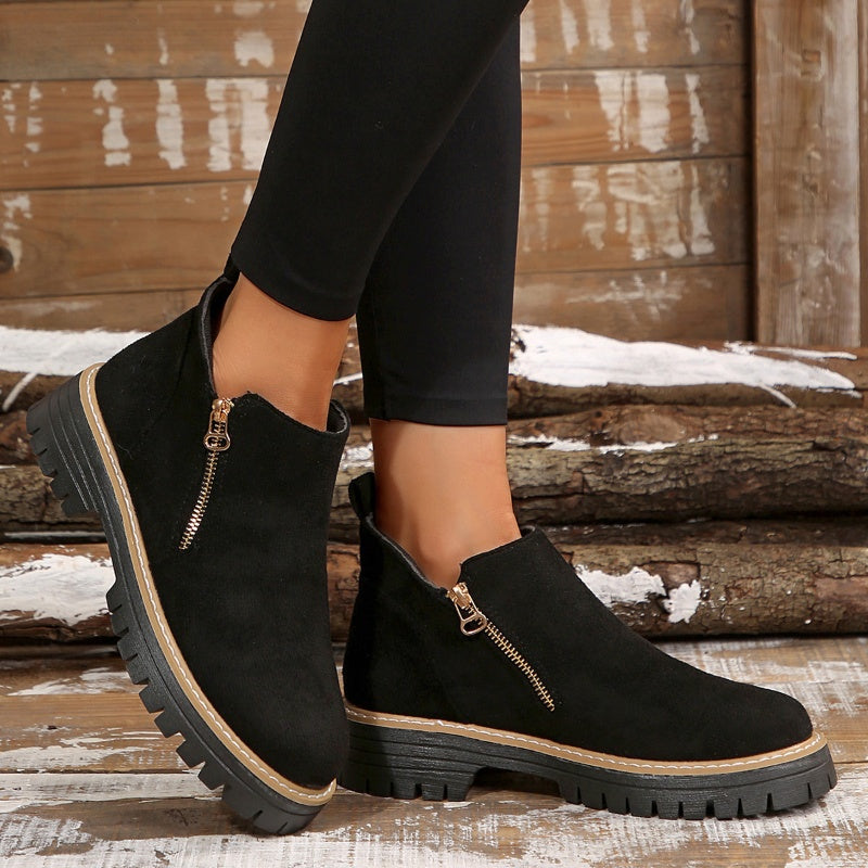 TIARA - Chaussures femme à bout rond zippées