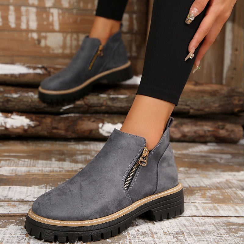 TIARA - Chaussures femme à bout rond zippées