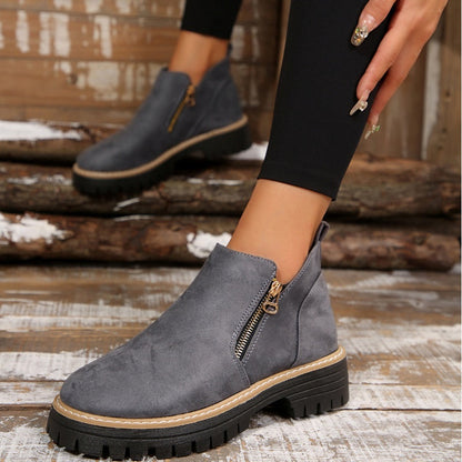 TIARA - Chaussures femme à bout rond zippées