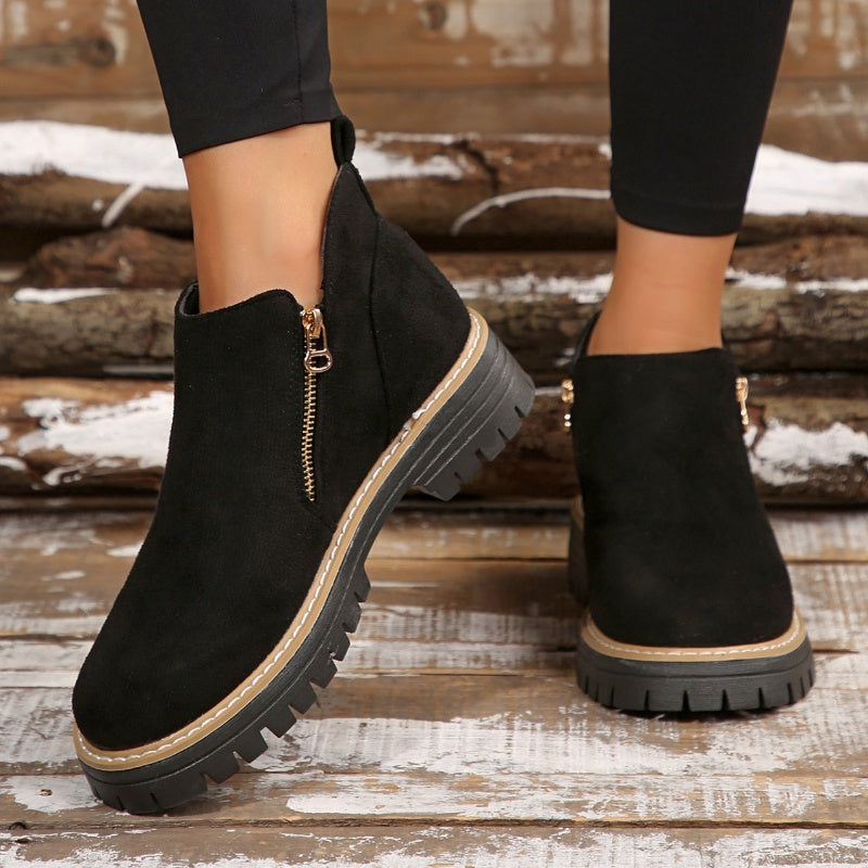 TIARA - Chaussures femme à bout rond zippées