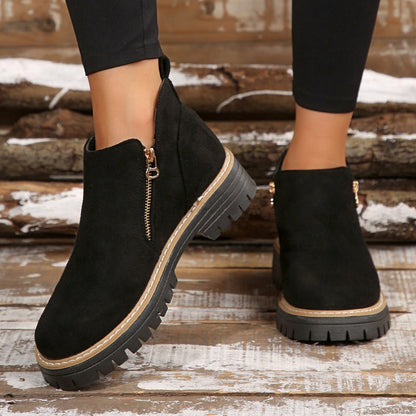 TIARA - Chaussures femme à bout rond zippées