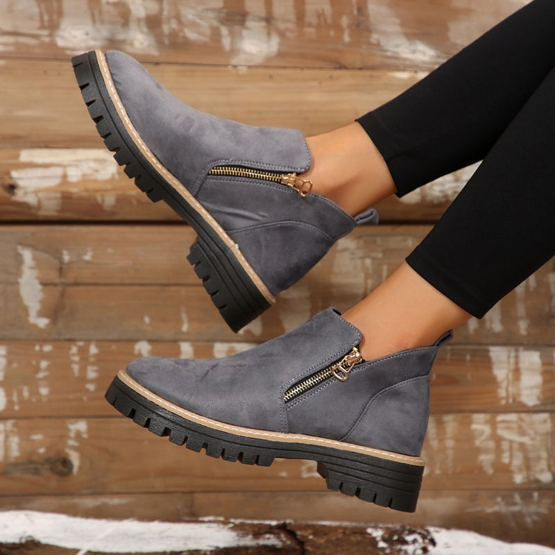 TIARA - Chaussures femme à bout rond zippées