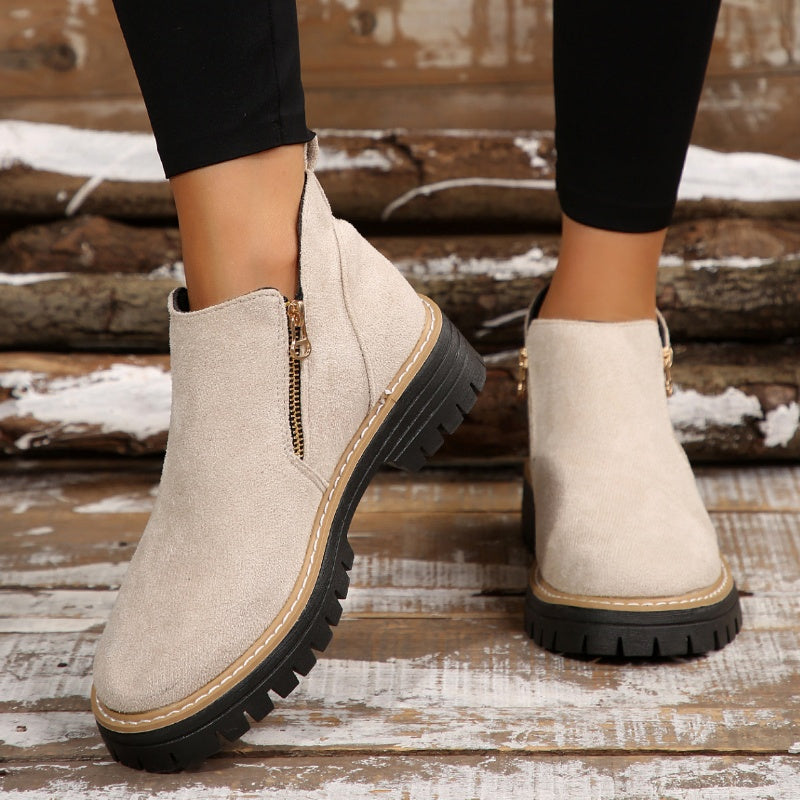 TIARA - Chaussures femme à bout rond zippées